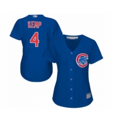 Women's Chicago Cubs #4 Tony Kemp Authentic Royal Blue Alternate Cool Base Baseball Player Jersey