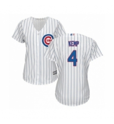 Women's Chicago Cubs #4 Tony Kemp Authentic White Home Cool Base Baseball Player Jersey