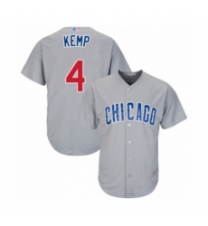 Youth Chicago Cubs #4 Tony Kemp Authentic Grey Road Cool Base Baseball Player Jersey