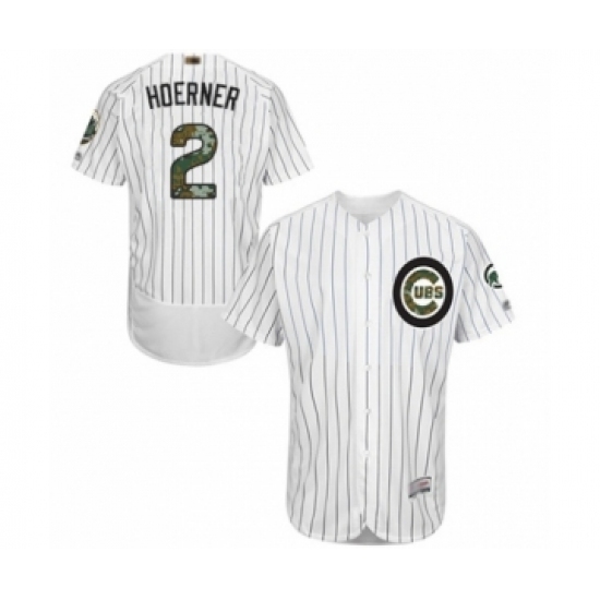 Men's Chicago Cubs #2 Nico Hoerner Authentic White 2016 Memorial Day Fashion Flex Base Baseball Player Jersey Men's Chicago Cubs #2 Nico Hoerner Authentic White 2016 Memorial Day Fashion Flex Base Baseball Player Jersey