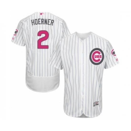 Men's Chicago Cubs #2 Nico Hoerner Authentic White 2016 Mother's Day Fashion Flex Base Baseball Player Jersey Men's Chicago Cubs #2 Nico Hoerner Authentic White 2016 Mother's Day Fashion Flex Base Baseball Player Jersey