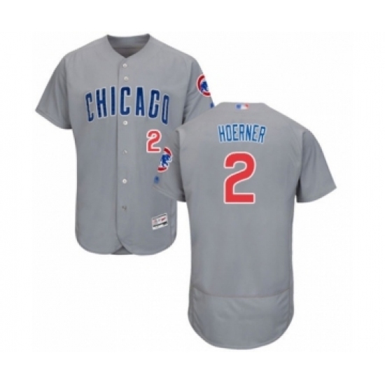 Men's Chicago Cubs #2 Nico Hoerner Grey Road Flex Base Authentic Collection Baseball Player Jersey Men's Chicago Cubs #2 Nico Hoerner Grey Road Flex Base Authentic Collection Baseball Player Jersey