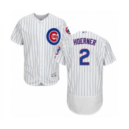 Men's Chicago Cubs #2 Nico Hoerner White Home Flex Base Authentic Collection Baseball Player Jersey Men's Chicago Cubs #2 Nico Hoerner White Home Flex Base Authentic Collection Baseball Player Jersey