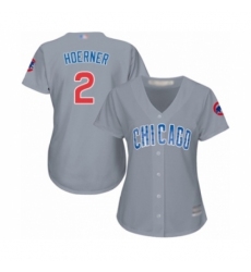 Women's Chicago Cubs #2 Nico Hoerner Authentic Grey Road Cool Base Baseball Player Jersey Women's Chicago Cubs #2 Nico Hoerner Authentic Grey Road Cool Base Baseball Player Jersey