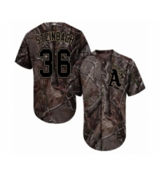Youth Oakland Athletics #36 Terry Steinbach Authentic Camo Realtree Collection Flex Base Baseball Jersey