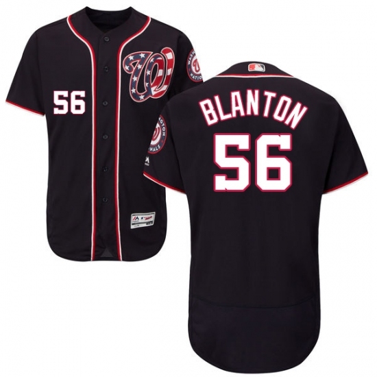 Men's Majestic Washington Nationals #56 Joe Blanton Navy Blue Flexbase Authentic Collection MLB Jersey Men's Majestic Washington Nationals #56 Joe Blanton Navy Blue Flexbase Authentic Collection MLB Jersey