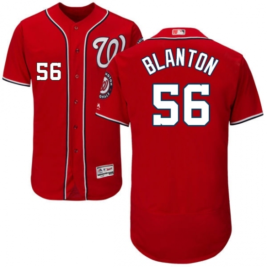 Men's Majestic Washington Nationals #56 Joe Blanton Red Flexbase Authentic Collection MLB Jersey Men's Majestic Washington Nationals #56 Joe Blanton Red Flexbase Authentic Collection MLB Jersey