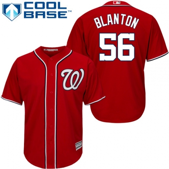 Men's Majestic Washington Nationals #56 Joe Blanton Replica Red Alternate 1 Cool Base MLB Jersey Men's Majestic Washington Nationals #56 Joe Blanton Replica Red Alternate 1 Cool Base MLB Jersey