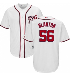 Men's Majestic Washington Nationals #56 Joe Blanton Replica White Home Cool Base MLB Jersey