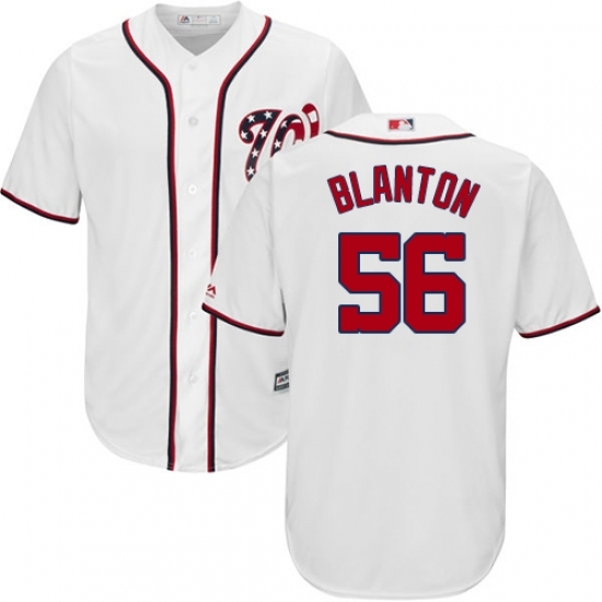 Men's Majestic Washington Nationals #56 Joe Blanton Replica White Home Cool Base MLB Jersey Men's Majestic Washington Nationals #56 Joe Blanton Replica White Home Cool Base MLB Jersey