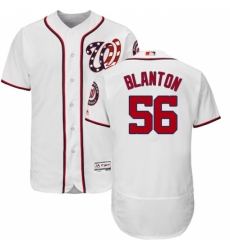 Men's Majestic Washington Nationals #56 Joe Blanton White Flexbase Authentic Collection MLB Jersey