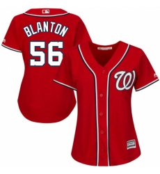 Women's Majestic Washington Nationals #56 Joe Blanton Replica Red Alternate 1 Cool Base MLB Jersey Women's Majestic Washington Nationals #56 Joe Blanton Replica Red Alternate 1 Cool Base MLB Jersey