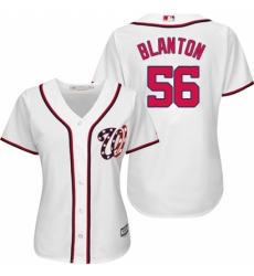 Women's Majestic Washington Nationals #56 Joe Blanton Replica White Home Cool Base MLB Jersey Women's Majestic Washington Nationals #56 Joe Blanton Replica White Home Cool Base MLB Jersey