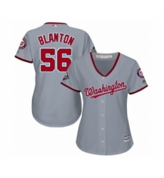 Women's Washington Nationals #56 Joe Blanton Authentic Grey Road Cool Base 2019 World Series Bound Baseball Jersey