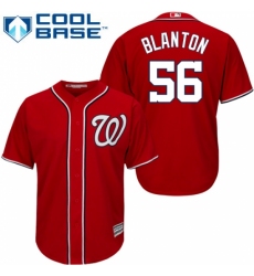 Youth Majestic Washington Nationals #56 Joe Blanton Authentic Red Alternate 1 Cool Base MLB Jersey