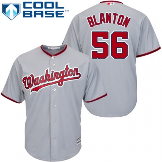 Youth Majestic Washington Nationals #56 Joe Blanton Replica Grey Road Cool Base MLB Jersey Youth Majestic Washington Nationals #56 Joe Blanton Replica Grey Road Cool Base MLB Jersey