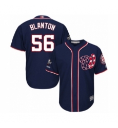Youth Washington Nationals #56 Joe Blanton Authentic Navy Blue Alternate 2 Cool Base 2019 World Series Champions Baseball Jersey