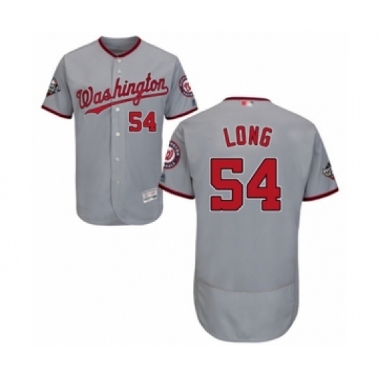 Men's Washington Nationals #54 Kevin Long Grey Road Flex Base Authentic Collection 2019 World Series Bound Baseball Jersey Men's Washington Nationals #54 Kevin Long Grey Road Flex Base Authentic Collection 2019 World Series Bound Baseball Jersey
