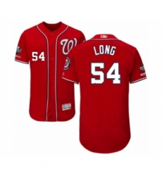 Men's Washington Nationals #54 Kevin Long Red Alternate Flex Base Authentic Collection 2019 World Series Champions Baseball Jersey Men's Washington Nationals #54 Kevin Long Red Alternate Flex Base Authentic Collection 2019 World Series Champions Baseball Jersey