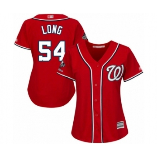 Women's Washington Nationals #54 Kevin Long Authentic Red Alternate 1 Cool Base 2019 World Series Champions Baseball Jersey Women's Washington Nationals #54 Kevin Long Authentic Red Alternate 1 Cool Base 2019 World Series Champions Baseball Jersey