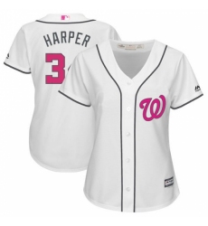 Women's Majestic Washington Nationals #34 Bryce Harper Replica White Mother's Day Cool Base MLB Jersey