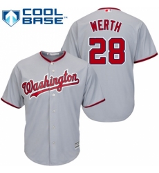 Men's Majestic Washington Nationals #28 Jayson Werth Replica Grey Road Cool Base MLB Jersey Men's Majestic Washington Nationals #28 Jayson Werth Replica Grey Road Cool Base MLB Jersey
