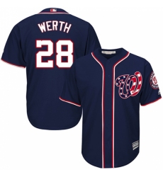 Men's Majestic Washington Nationals #28 Jayson Werth Replica Navy Blue Alternate 2 Cool Base MLB Jersey Men's Majestic Washington Nationals #28 Jayson Werth Replica Navy Blue Alternate 2 Cool Base MLB Jersey
