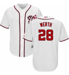 Men's Majestic Washington Nationals #28 Jayson Werth Replica White Home Cool Base MLB Jersey