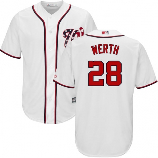 Men's Majestic Washington Nationals #28 Jayson Werth Replica White Home Cool Base MLB Jersey Men's Majestic Washington Nationals #28 Jayson Werth Replica White Home Cool Base MLB Jersey