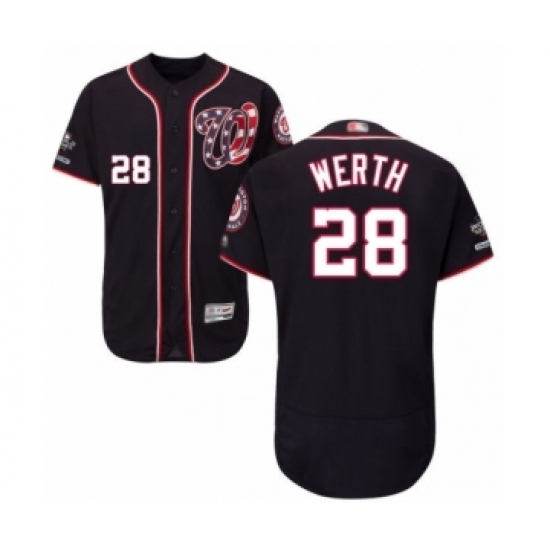 Men's Washington Nationals #28 Jayson Werth Navy Blue Alternate Flex Base Authentic Collection 2019 World Series Champions Baseball Jersey Men's Washington Nationals #28 Jayson Werth Navy Blue Alternate Flex Base Authentic Collection 2019 World Series Champions Baseball Jersey