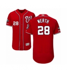 Men's Washington Nationals #28 Jayson Werth Red Alternate Flex Base Authentic Collection 2019 World Series Champions Baseball Jersey Men's Washington Nationals #28 Jayson Werth Red Alternate Flex Base Authentic Collection 2019 World Series Champions Baseball Jersey