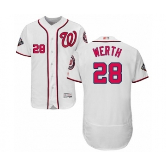 Men's Washington Nationals #28 Jayson Werth White Home Flex Base Authentic Collection 2019 World Series Bound Baseball Jersey Men's Washington Nationals #28 Jayson Werth White Home Flex Base Authentic Collection 2019 World Series Bound Baseball Jersey