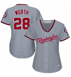 Women's Majestic Washington Nationals #28 Jayson Werth Replica Grey Road Cool Base MLB Jersey Women's Majestic Washington Nationals #28 Jayson Werth Replica Grey Road Cool Base MLB Jersey