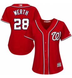 Women's Majestic Washington Nationals #28 Jayson Werth Replica Red Alternate 1 Cool Base MLB Jersey Women's Majestic Washington Nationals #28 Jayson Werth Replica Red Alternate 1 Cool Base MLB Jersey
