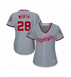 Women's Washington Nationals #28 Jayson Werth Authentic Grey Road Cool Base 2019 World Series Bound Baseball Jersey Women's Washington Nationals #28 Jayson Werth Authentic Grey Road Cool Base 2019 World Series Bound Baseball Jersey