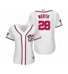 Women's Washington Nationals #28 Jayson Werth Authentic White Home Cool Base 2019 World Series Champions Baseball Jersey Women's Washington Nationals #28 Jayson Werth Authentic White Home Cool Base 2019 World Series Champions Baseball Jersey