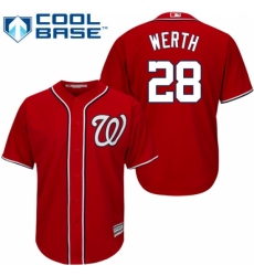 Youth Majestic Washington Nationals #28 Jayson Werth Authentic Red Alternate 1 Cool Base MLB Jersey