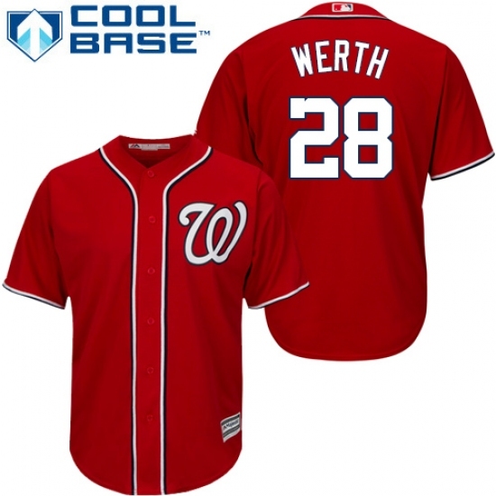 Youth Majestic Washington Nationals #28 Jayson Werth Replica Red Alternate 1 Cool Base MLB Jersey Youth Majestic Washington Nationals #28 Jayson Werth Replica Red Alternate 1 Cool Base MLB Jersey