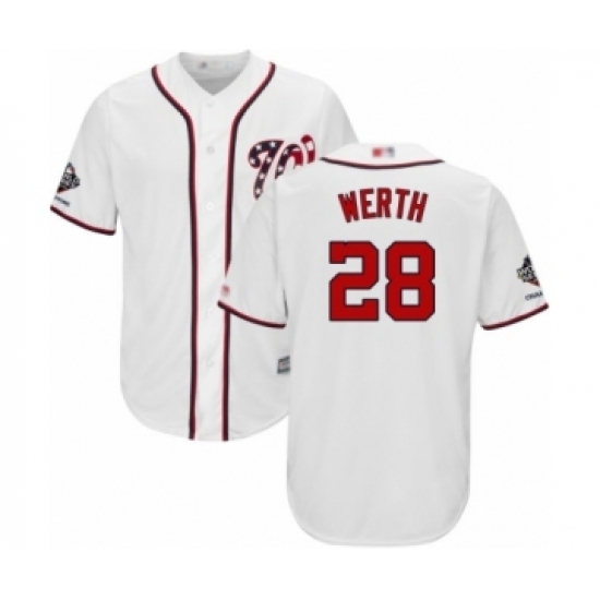 Youth Washington Nationals #28 Jayson Werth Authentic White Home Cool Base 2019 World Series Champions Baseball Jersey Youth Washington Nationals #28 Jayson Werth Authentic White Home Cool Base 2019 World Series Champions Baseball Jersey