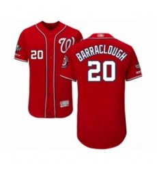 Men's Washington Nationals #20 Kyle Barraclough Red Alternate Flex Base Authentic Collection 2019 World Series Champions Baseball Jersey