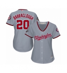 Women's Washington Nationals #20 Kyle Barraclough Authentic Grey Road Cool Base 2019 World Series Champions Baseball Jersey Women's Washington Nationals #20 Kyle Barraclough Authentic Grey Road Cool Base 2019 World Series Champions Baseball Jersey