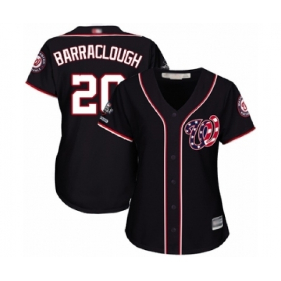 Women's Washington Nationals #20 Kyle Barraclough Authentic Navy Blue Alternate 2 Cool Base 2019 World Series Champions Baseball Jersey Women's Washington Nationals #20 Kyle Barraclough Authentic Navy Blue Alternate 2 Cool Base 2019 World Series Champions Baseball Jersey
