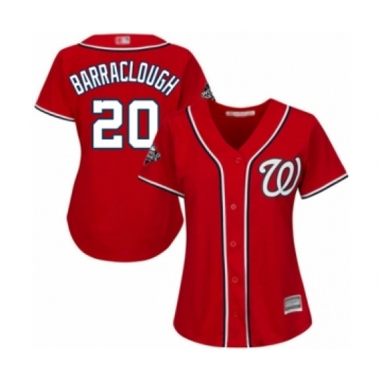 Women's Washington Nationals #20 Kyle Barraclough Authentic Red Alternate 1 Cool Base 2019 World Series Bound Baseball Jersey Women's Washington Nationals #20 Kyle Barraclough Authentic Red Alternate 1 Cool Base 2019 World Series Bound Baseball Jersey