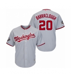 Youth Washington Nationals #20 Kyle Barraclough Authentic Grey Road Cool Base 2019 World Series Champions Baseball Jersey Youth Washington Nationals #20 Kyle Barraclough Authentic Grey Road Cool Base 2019 World Series Champions Baseball Jersey