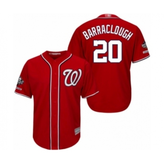 Youth Washington Nationals #20 Kyle Barraclough Authentic Red Alternate 1 Cool Base 2019 World Series Champions Baseball Jersey Youth Washington Nationals #20 Kyle Barraclough Authentic Red Alternate 1 Cool Base 2019 World Series Champions Baseball Jersey