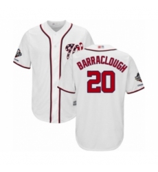 Youth Washington Nationals #20 Kyle Barraclough Authentic White Home Cool Base 2019 World Series Champions Baseball Jersey Youth Washington Nationals #20 Kyle Barraclough Authentic White Home Cool Base 2019 World Series Champions Baseball Jersey