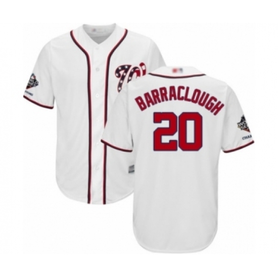 Youth Washington Nationals #20 Kyle Barraclough Authentic White Home Cool Base 2019 World Series Champions Baseball Jersey Youth Washington Nationals #20 Kyle Barraclough Authentic White Home Cool Base 2019 World Series Champions Baseball Jersey