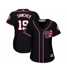Women's Washington Nationals #19 Anibal Sanchez Authentic Navy Blue Alternate 2 Cool Base 2019 World Series Champions Baseball Jersey Women's Washington Nationals #19 Anibal Sanchez Authentic Navy Blue Alternate 2 Cool Base 2019 World Series Champions Baseball Jersey