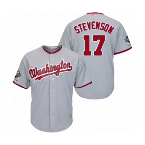 Youth Washington Nationals #17 Andrew Stevenson Authentic Grey Road Cool Base 2019 World Series Champions Baseball Jersey Youth Washington Nationals #17 Andrew Stevenson Authentic Grey Road Cool Base 2019 World Series Champions Baseball Jersey