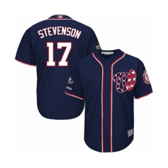 Youth Washington Nationals #17 Andrew Stevenson Authentic Navy Blue Alternate 2 Cool Base 2019 World Series Champions Baseball Jersey Youth Washington Nationals #17 Andrew Stevenson Authentic Navy Blue Alternate 2 Cool Base 2019 World Series Champions Baseball Jersey